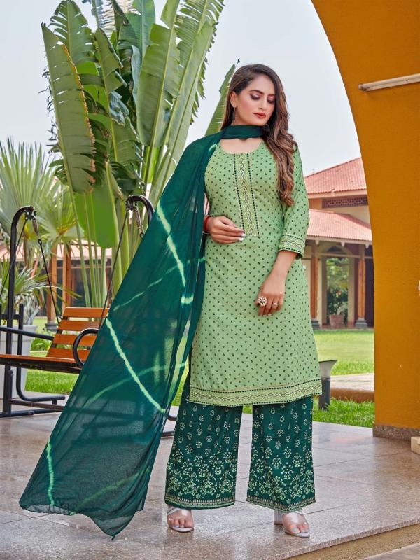 Kinti Chunri Festive Wear Rayon Designer Kurti Plazo With Dupatta Collection